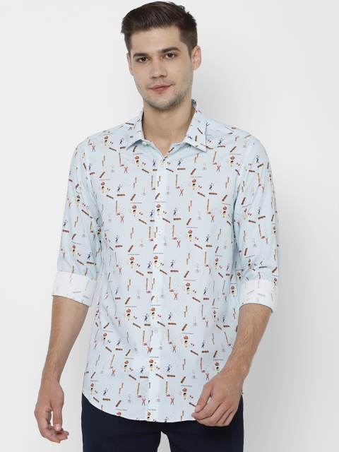

SIMON CARTER LONDON Men Blue Slim Fit Printed Casual Shirt