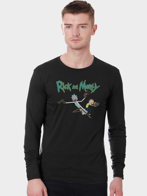 

Free Authority Men Black Rick & Morty Printed Round Neck T-shirt