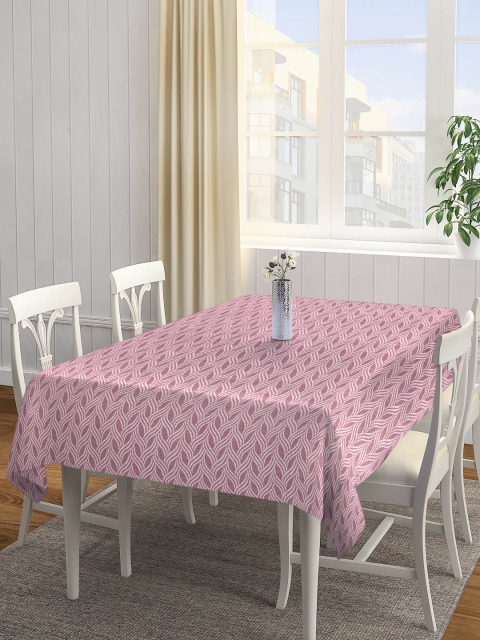 

NEUDIS By Dhrohar Red & White Printed 4-Seater Jacquard Square Table Cover