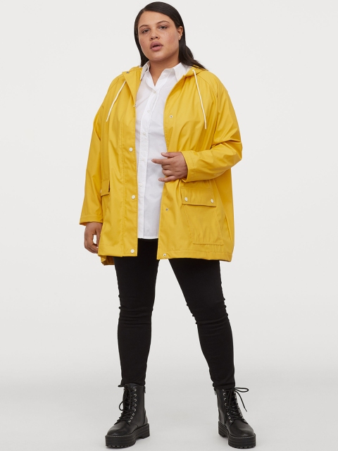 

H&M+ Women Yellow Solid Hooded Rain Jacket