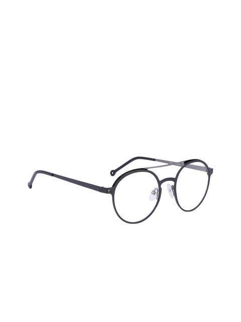 

MARC LOUIS Unisex Black & Grey Solid Full Rim Round Frames ML8028 C02 49 FR