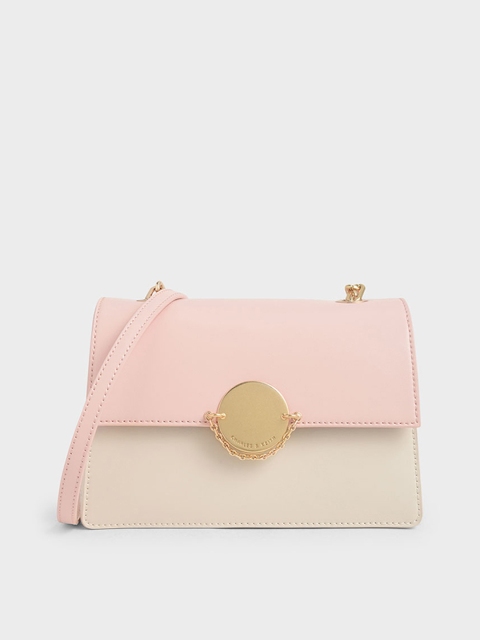 

CHARLES & KEITH Pink Solid Sling Bag