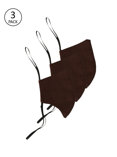 

The Vanca Unisex Brown 3 Pcs 3-Ply Reusable Face Masks