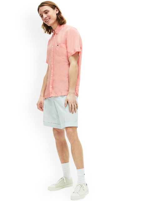 

Lacoste Men Pink Regular Fit Solid Casual Shirt