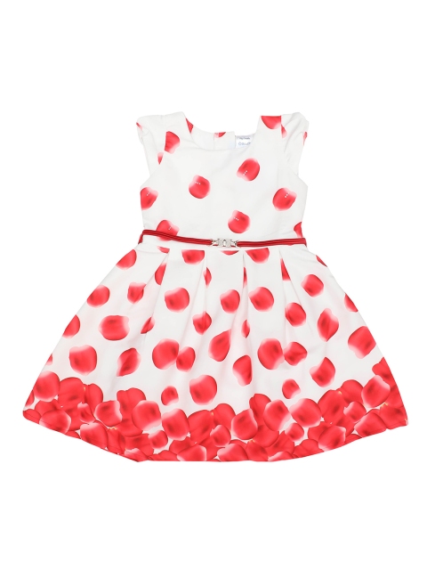 

Doodle Girls Off-White & Red Printed Fit and Flare Dress