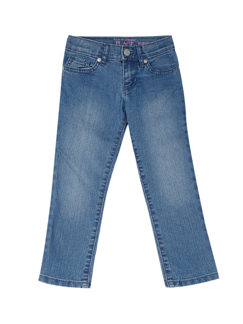 

The Childrens Place Girls Blue Super Skinny Fit Mid-Rise Clean Look Jeans