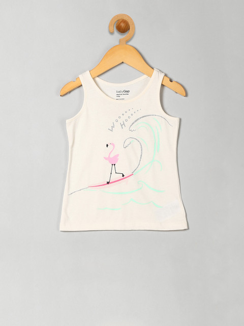 

GAP Boys Off-White Printed Round Neck T-shirt