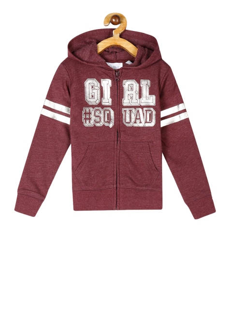 

The Childrens Place Girls Red Printed Hooded Sweatshirt