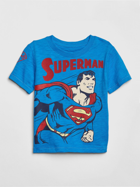 

GAP Boys Blue & Red Superman Printed Round Neck T-shirt