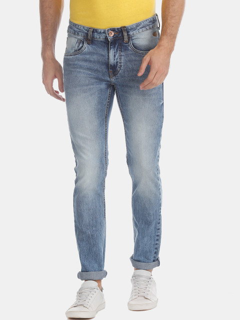 

Flying Machine Men Blue Skinny Fit Low-Rise Clean Look Stretchable Jeans