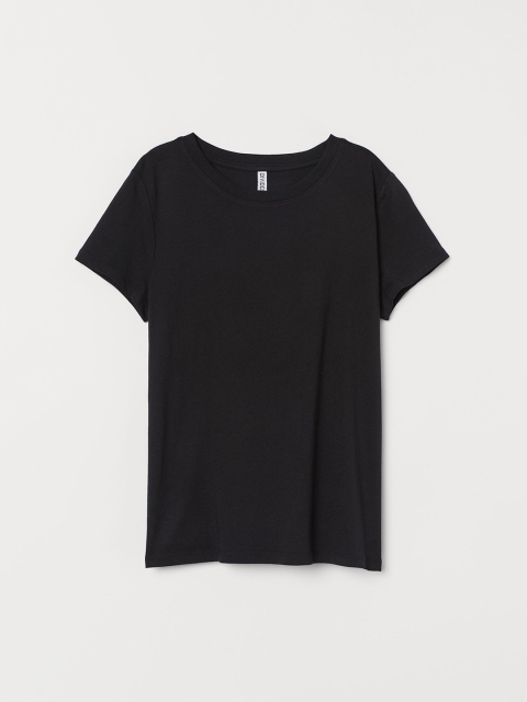 

H&M Women Black Solid T-shirt