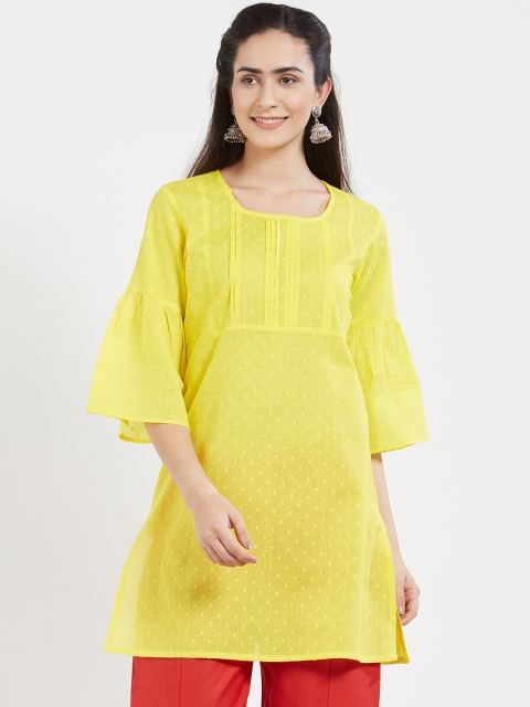 

Desi Weaves Women Yellow Kurti