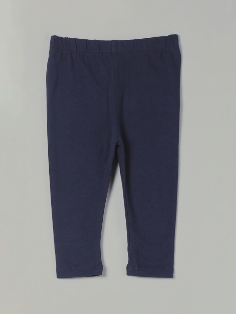

GAP Girls Navy Blue Solid Ankle-Length Soft Terry Leggings