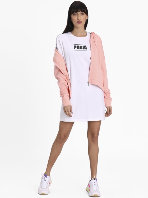 

Puma Women White Printed T-shirt Dress