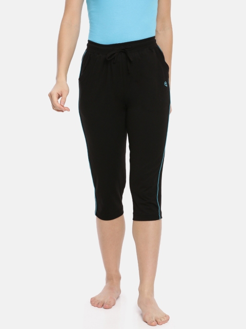 

Macrowoman W-Series Women Black Solid Active Lounge Capris MW3301