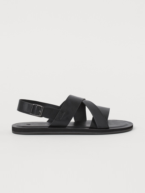 

H&M Men Black Solid Sandals