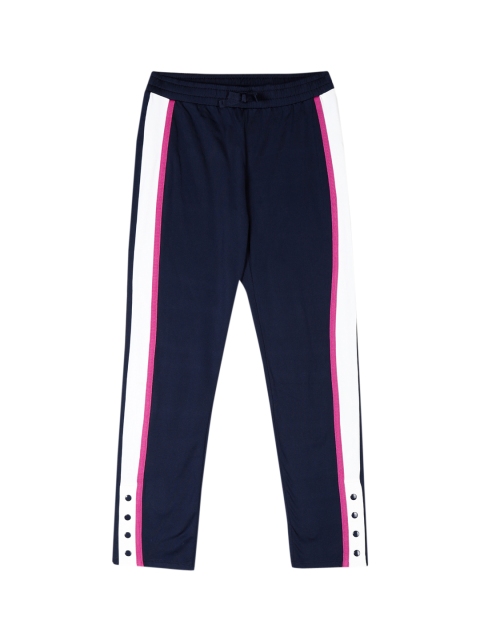 

The Childrens Place Girls Blue Solid Straight-Fit Active Track Pants