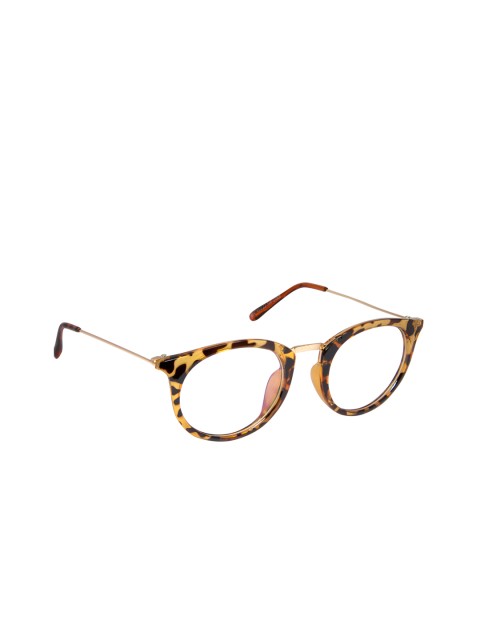 Cardon Unisex Brown & Gold-Toned Tortoise Shell Full Rim Round Frames