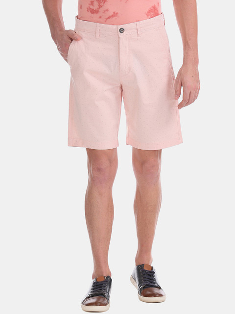 

Aeropostale Men Pink & Grey Printed Regular Fit Regular Shorts