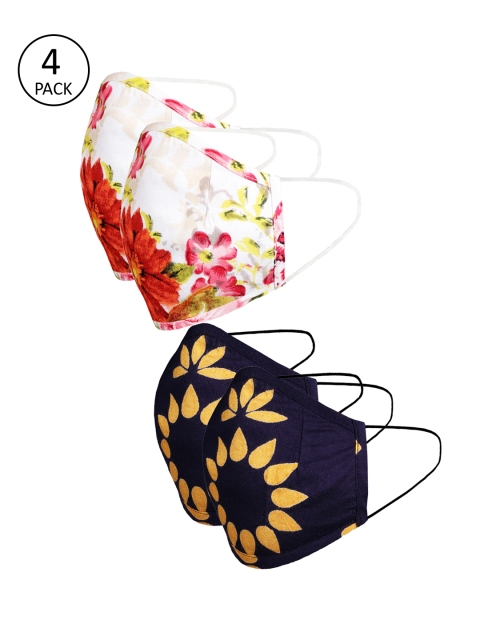 

naughty ninos Kids Pack Of 4 Printed 3-Ply Reusable Outdoor Masks, Multi