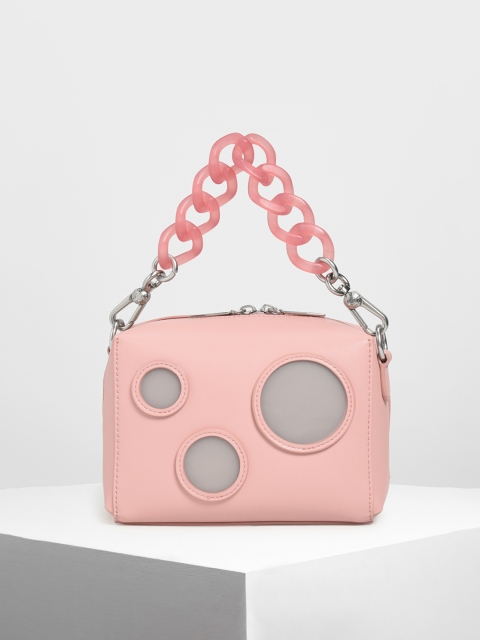 

CHARLES & KEITH Pink Solid Sling Bag