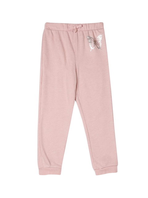 

The Childrens Place Infants Girls Pink Solid Knitted Slim-Fit Joggers