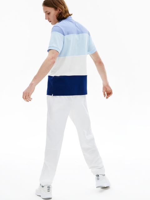 

Lacoste Men Blue & White Colourblocked Polo Collar T-shirt