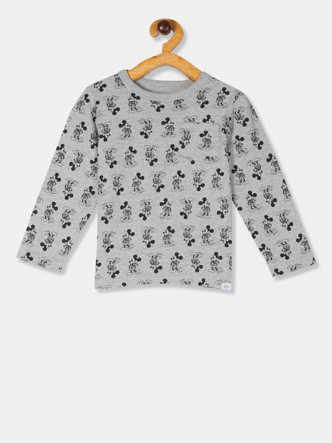 

GAP Boys Boys Grey Disney Allover Mickey Mouse Print T-Shirt