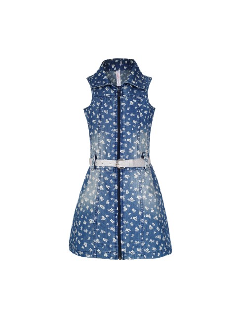 

naughty ninos Girls Blue & White Printed Shirt Dress