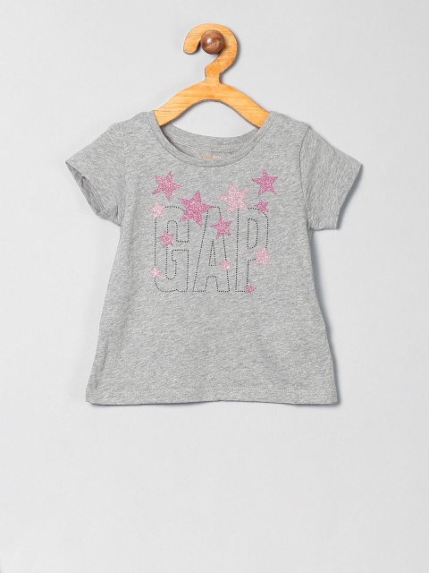 GAP Boys Grey Printed Round Neck T-shirt