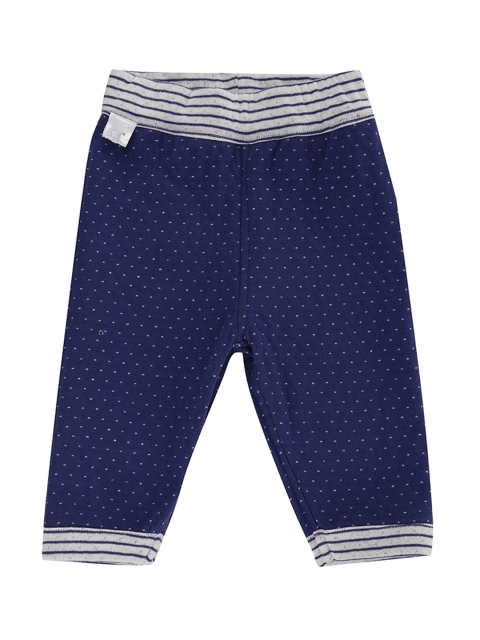 

Lilly and Sid Kids Boys Navy Blue Printed Pure Organic Cotton Ankle-Length Reversible Sustainable Leggings