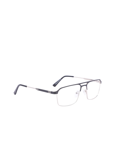

MARC LOUIS Men Black & Silver-Toned Solid Full Rim Square Frames
