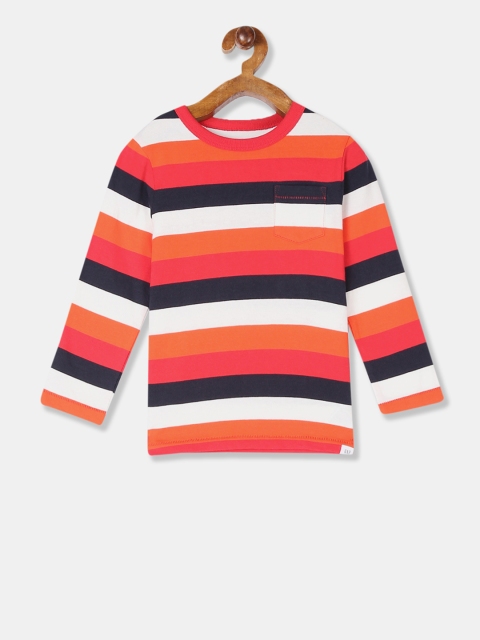 

GAP Boys Pink & Black Striped Round Neck T-shirt