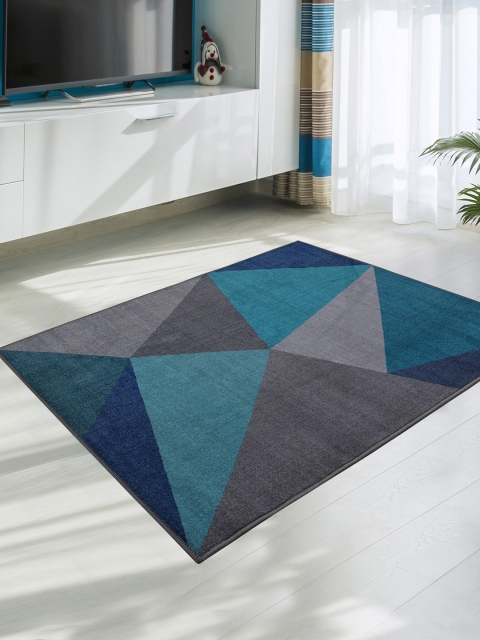 

RUGSMITH Blue & Grey Geometric Patterned Premium Quality Abstract Facet Area Rug