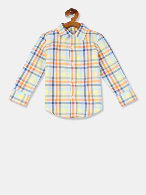 

GAP Boys Multicoloured Regular Fit Checked Casual Shirt, Multi