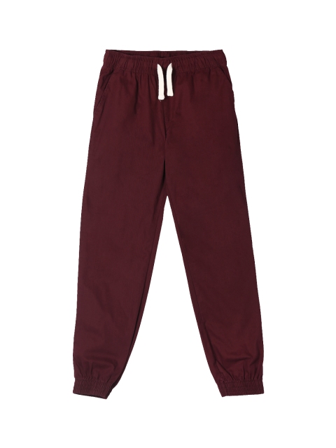 

The Childrens Place Boys Maroon Solid Straight-Fit Woven Pull On Joggers