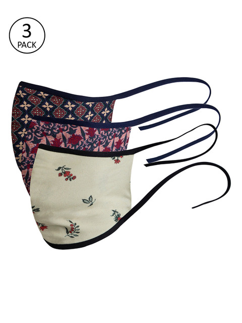 

FabAlley Unisex Pack of 3 Reusable 3-Layer Cloth Mask, Multi