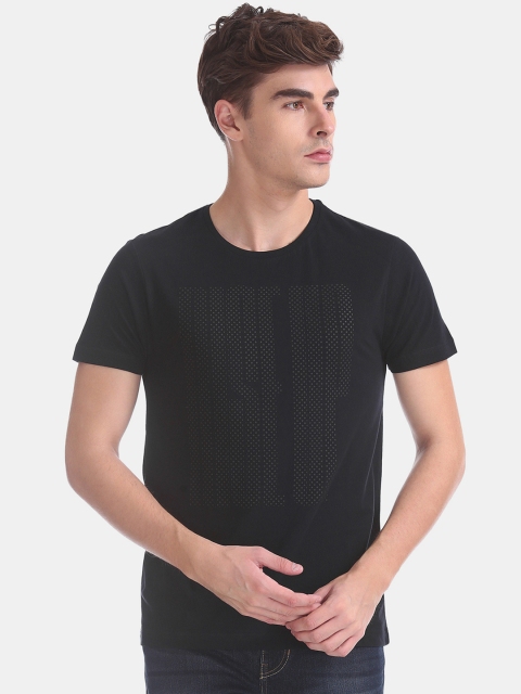 

Flying Machine Men Black Printed Round Neck T-shirt