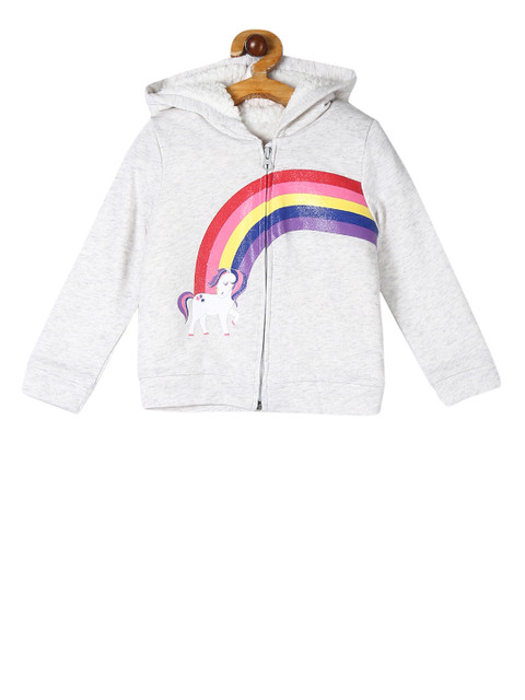 

The Childrens Place Girls Grey Printed Bomber