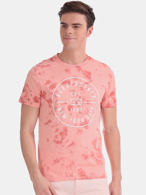 

Aeropostale Men Pink Printed Round Neck T-shirt