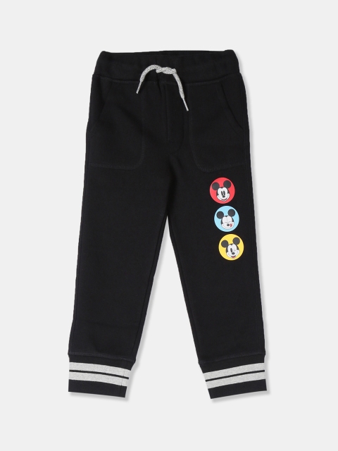 

GAP Boys Black Straight Fit Mickey Mouse Graphic Knit Joggers