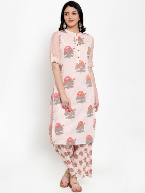 

ANAISA Women Pink Printed Kurta with Palazzos