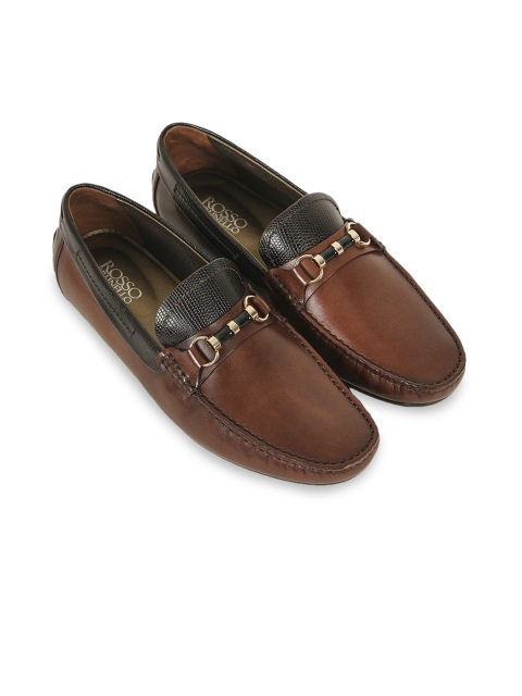 

ROSSO BRUNELLO Men Coffee Brown Leather Loafers
