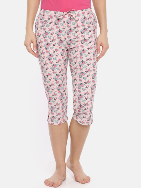 

Macrowoman W-Series Women Pink & Green Printed Active Lounge Capris