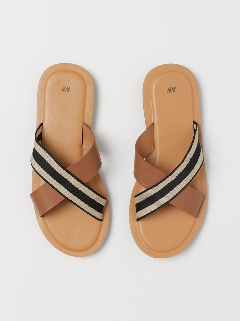 

H&M Men Brown Striped Sandals
