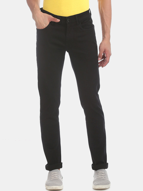 

Flying Machine Men Black Slim Fit Mid-Rise Clean Look Stretchable Jeans