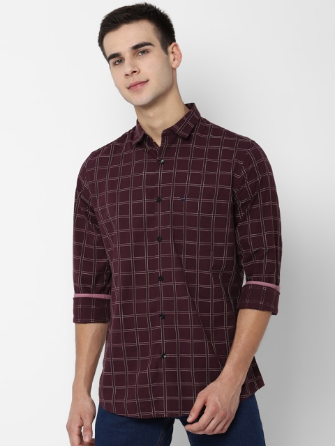 

Allen Solly Men Maroon Slim Fit Checked Casual Shirt