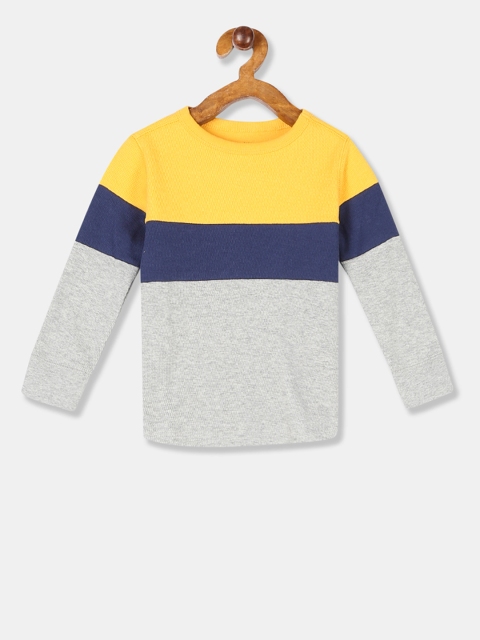 

GAP Boys Yellow & Grey Colourblocked Round Neck T-shirt