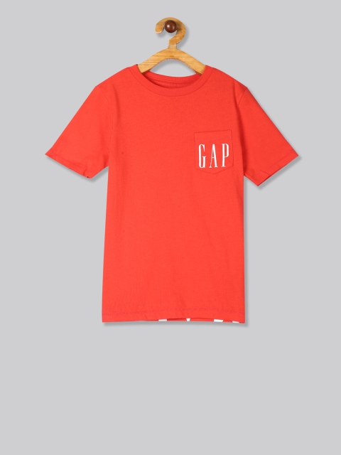 

GAP Boys Red Printed Round Neck T-shirt