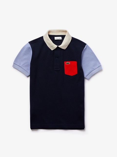 

Lacoste Boys Navy Blue Solid Polo Collar T-shirt